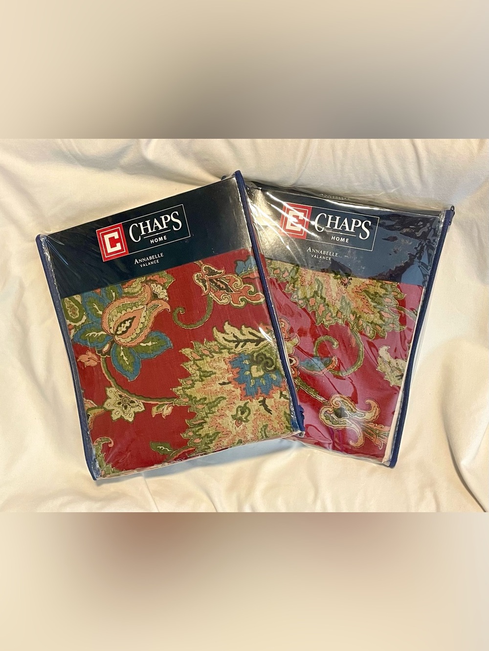 *NEW* (2) CHAPS Home Annabelle Rod Pocket Valance(s) - Floral - 100% Cotton